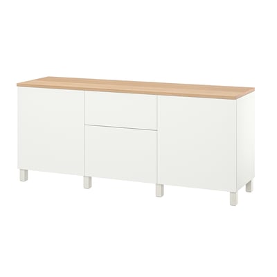 BESTÅ Kommode, hvit/Lappviken/Stubbarp hvit, 180x42x76 cm