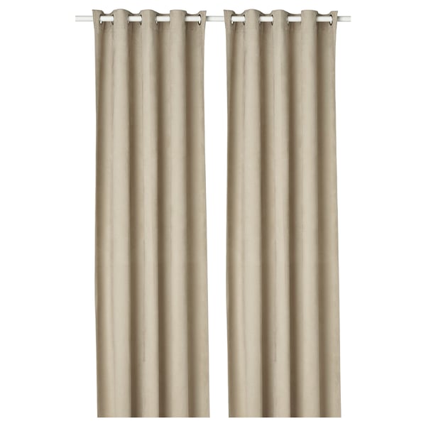 birtna lystette gardiner 1 par beige 145x250 cm ikea