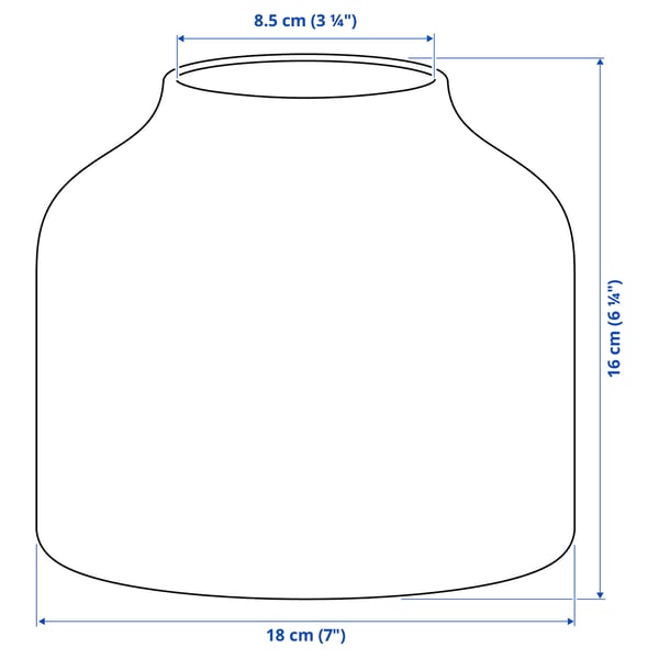 BLODBJÖRK Vase, beige, 16 cm