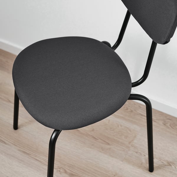DOCKSTA / SANDSBERG Bord og 4 stoler, hvit/Remmarn antrasitt, 103 cm