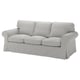 EKTORP 3-seters sofa, Tallmyra hvit/svart/grå