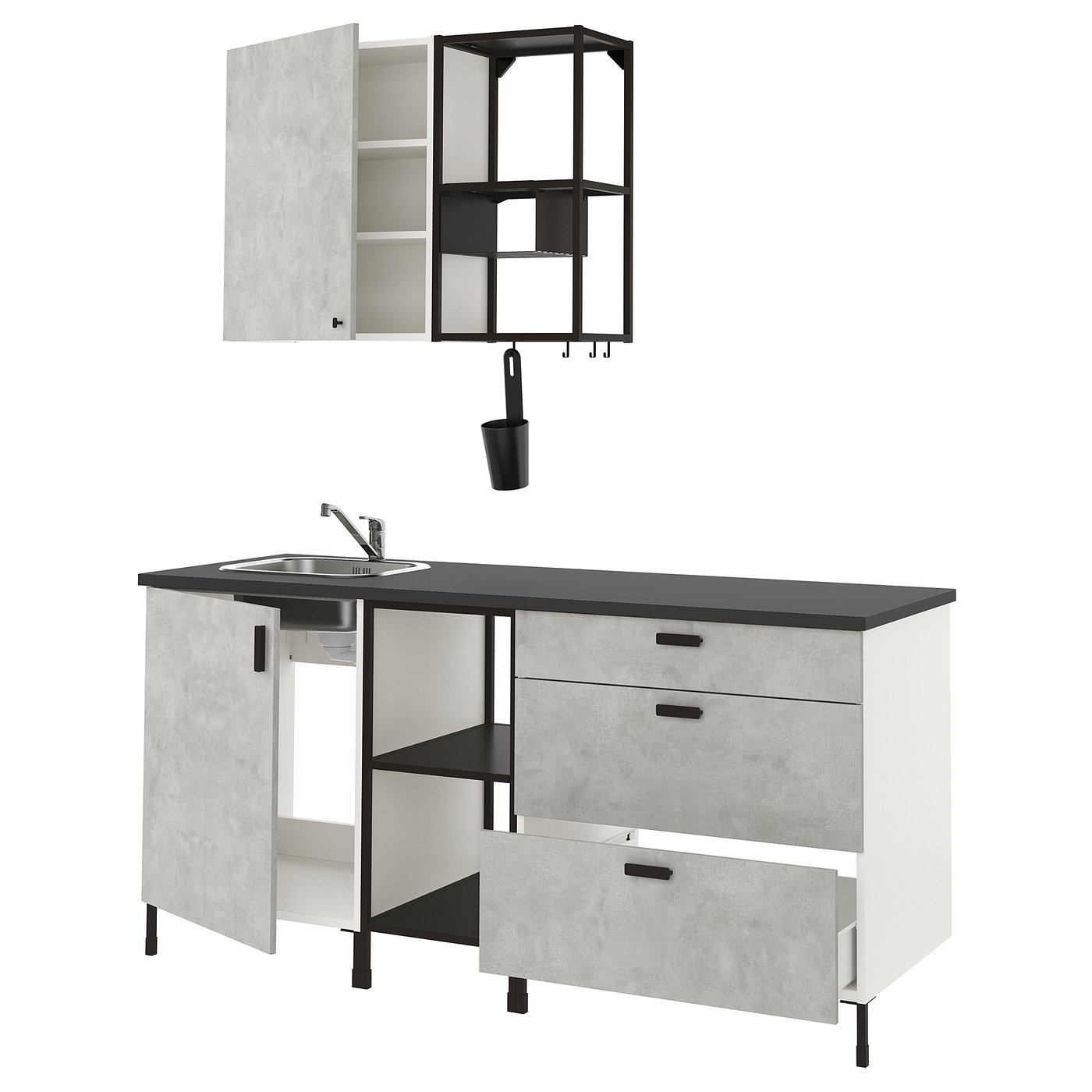 ENHET Kjøkken - antrasitt/betongmønstret - IKEA