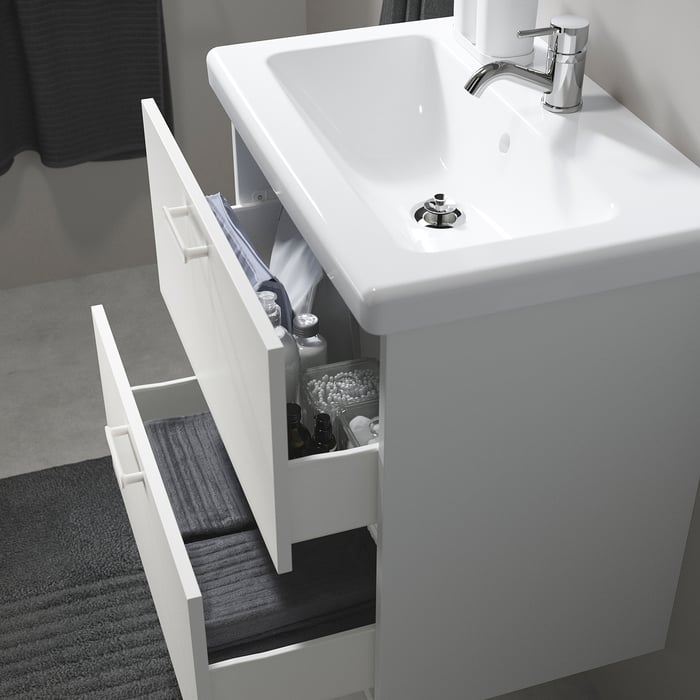 ENHET / TVÄLLEN Baderomsmøbler, 13 deler - hvit/Pilkån ...