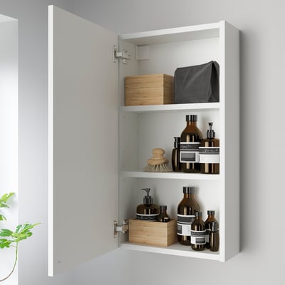 ENHET Veggskap med 2 hyller/dør, hvit, 40x17x75 cm