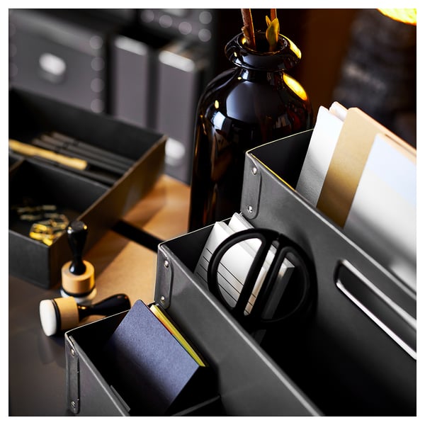 FJÄLLA Oppbevaring til arbeidsbord, mørk grå, 35x21 cm - IKEA