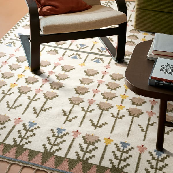 FODERLOSTA Teppe, flatvevd, natur/håndlaget, 170x240 cm