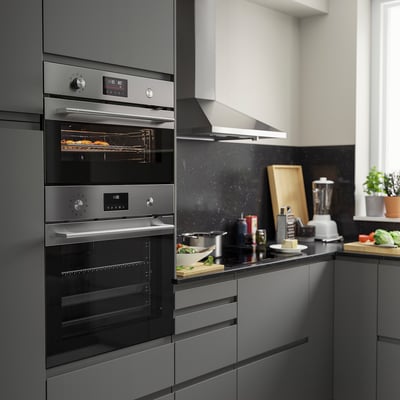 FRILLESBO Varmluftsovn, kompakt bakefunksjon/rustfritt stålfarge IKEA 500