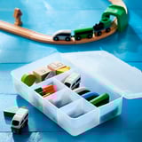 GLIS Eske med lokk, transparent, 34x21 cm