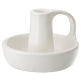 GODTAGBAR Lysestake, keramikk hvit, 8 cm