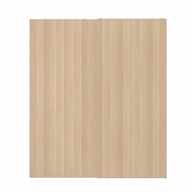 HASVIK Skyvedører par, hvitbeiset eikemønster, 200x236 cm