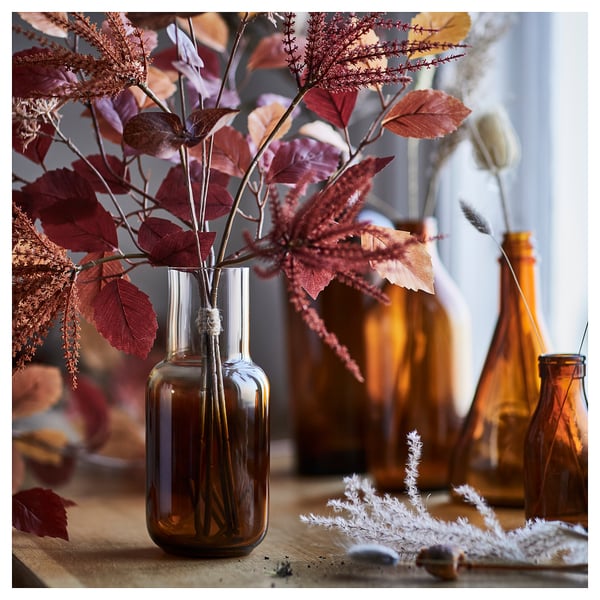 HÖSTAGILLE Vase, brun, 21 cm