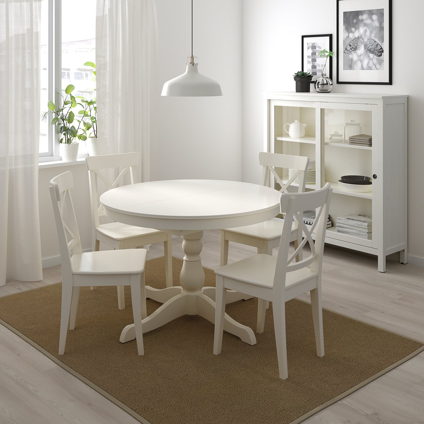 Bjursta Utdragbart Bord Vit Ikea