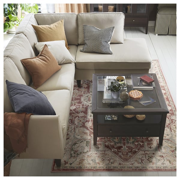 JÄRNVÄG Teppe, kort lugg, ornamentmønster rosa/beige, 160x230 cm