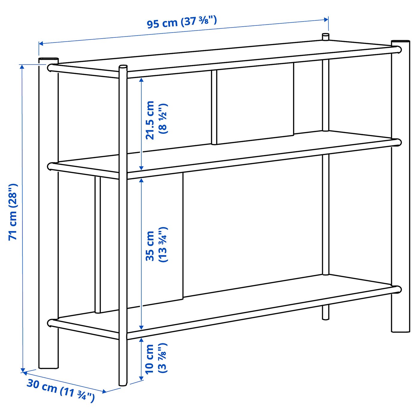 JÄTTESTA bord, svart, 95x30 cm - IKEA