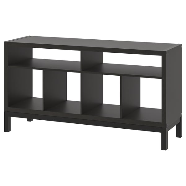 KALLAX TV-benk med understell, brunsvart, 147x39x78 cm