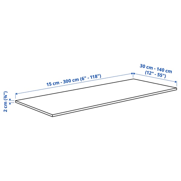 KASKER Spesialtilpasset benkeplate, svart marmormønstret hvit/kvarts, 1 m²x2.0 cm