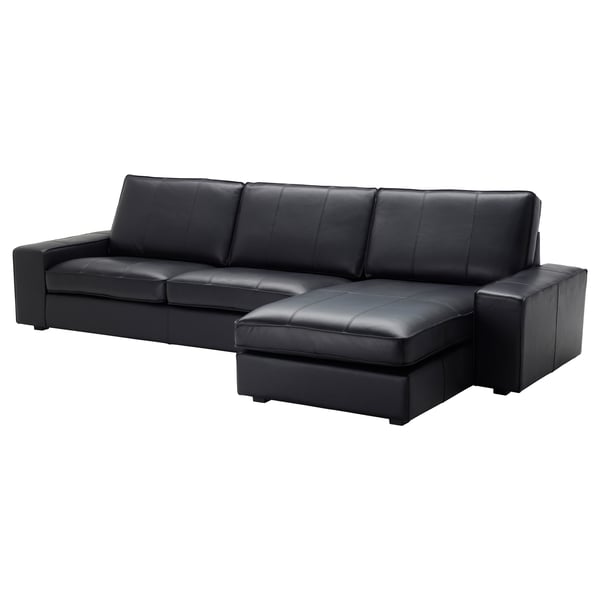 KIVIK 4-seters sofa, med sjeselong/Grann/Bomstad svart