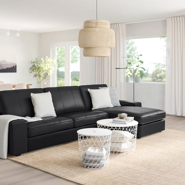 KIVIK 4-seters sofa, med sjeselong/Grann/Bomstad svart