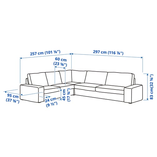 KIVIK Hjørnesofa, 5-seters, Gunnared beige