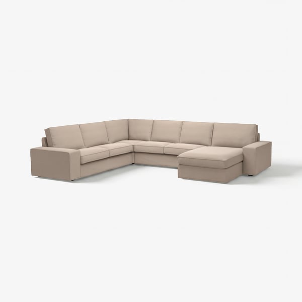 KIVIK Hjørnesofa, 5-seters med sjeselong, Tallmyra beige
