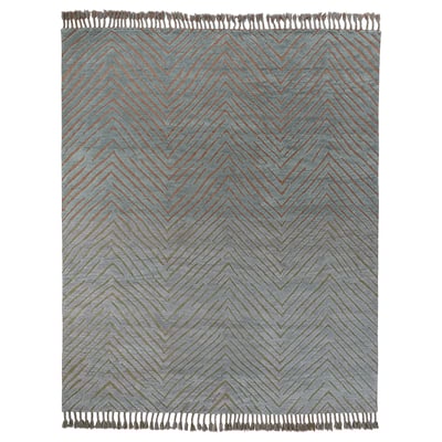 KLAPPERSTARR Teppe, lang lugg, blå/håndlaget, 240x300 cm