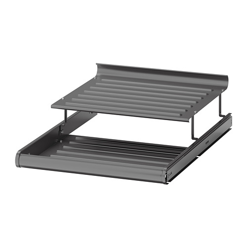KOMPLEMENT Uttrekkbar skohylle - mørk grå, 50x58 cm - IKEA