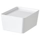 KUGGIS Kasse med lokk, hvit, 13x18x8 cm