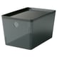 KUGGIS Kasse med lokk, transparent svart, 18x26x15 cm