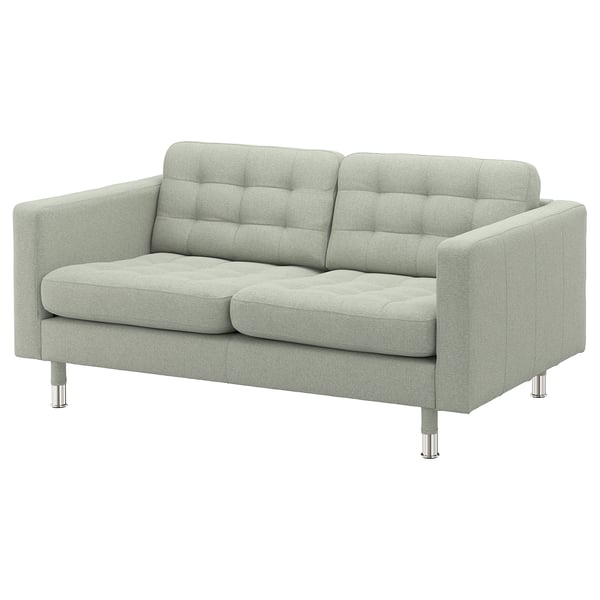 LANDSKRONA 2-seters sofa, Gunnared lys grønn / metall
