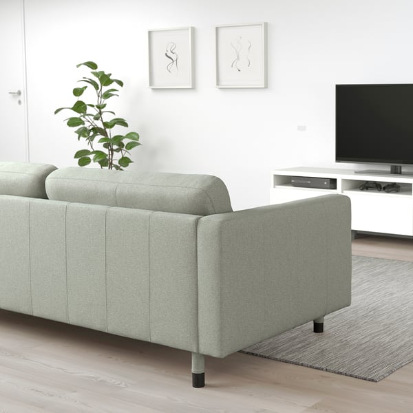 LANDSKRONA 2-seters sofa, Gunnared lys grønn / tre/svart