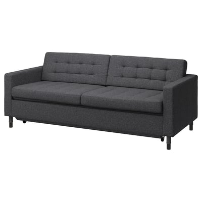 LANDSKRONA 3-seters sovesofa, Gunnared mørk grå/svart