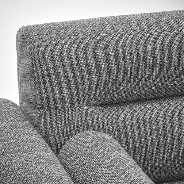 LÅNGARYD 3-seters sofa, Lejde grå/svart/metall