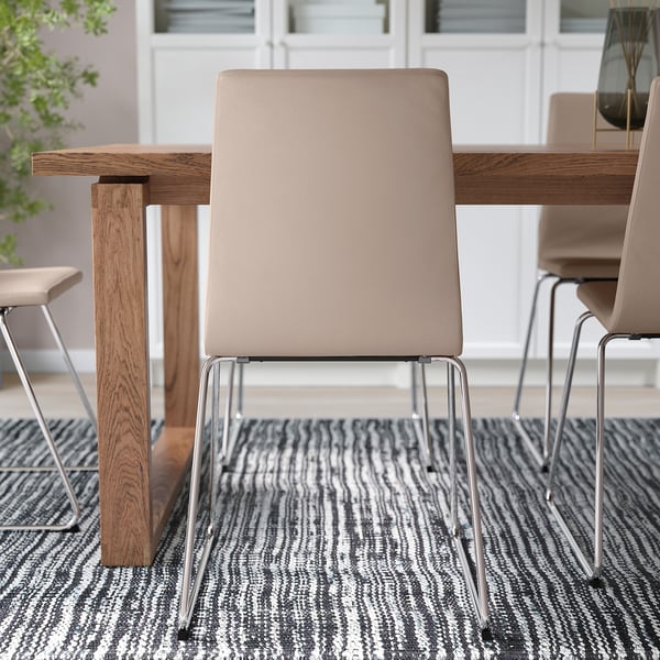 LILLÅNÄS Stol, forkrommet/Grann beige