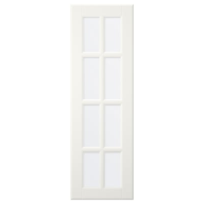 LILLBYN Vitrinedør, offwhite, 30x92 cm