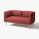 LILLEHEM 2-seters modulsofa, Gunnared/rødbrun tre