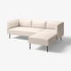 LILLEHEM 3-seters modulsofa med sjeselong, Vissle/beige metall