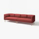 LILLEHEM 4-seters modulsofa, Gunnared/rødbrun tre