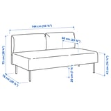 LILLEHEM 5-seters modulsofa med sidebord, Gunnared/rødbrun metall
