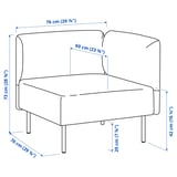 LILLEHEM 5-seters modulsofa med sidebord, Gunnared/rødbrun metall