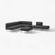 LILLEHEM 6-seters modulsofa med sidebord, Gunnared/mørk grå tre