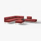 LILLEHEM 6-seters modulsofa med sidebord, Gunnared/rødbrun tre