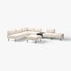 LILLEHEM 6-seters modulsofa med sidebord, Vissle/beige metall