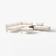 LILLEHEM 6-seters modulsofa med sidebord, Vissle/beige tre