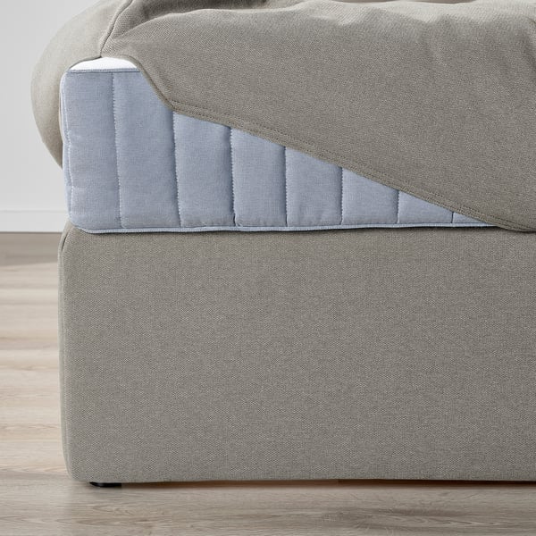 LILLFJÄLLET Seng med oppbevaring, Valevåg medium/Nisseholm Tibbleby mørk beige, 160x200 cm