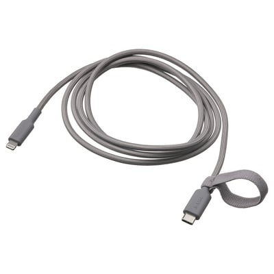 LILLHULT USB-C til lightning, grå, 1.5 m