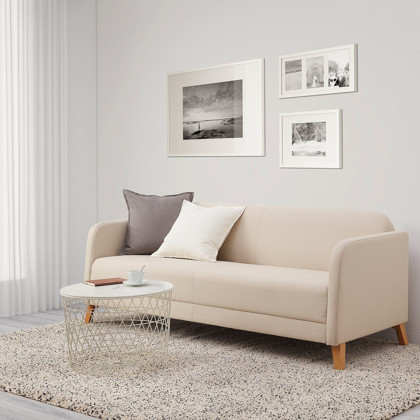 LINANÄS 3-seters sofa, Vissle beige - IKEA