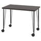 LINNMON / KRILLE Skrivebord, brunsvart/svart, 100x60 cm
