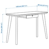 LISABO Skrivebord, svart, 118x45 cm