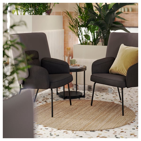 LOHALS Teppe, flatvevd, natur, 130 cm