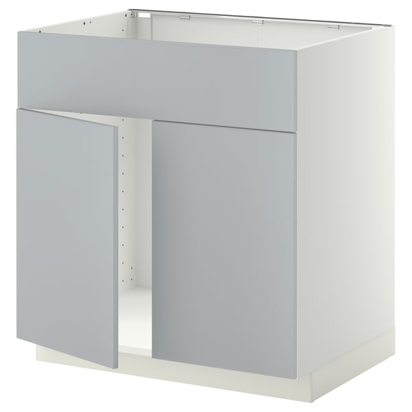 METOD Benkeskap f oppvaskkum 2dør/fr - hvit, Veddinge grå ...